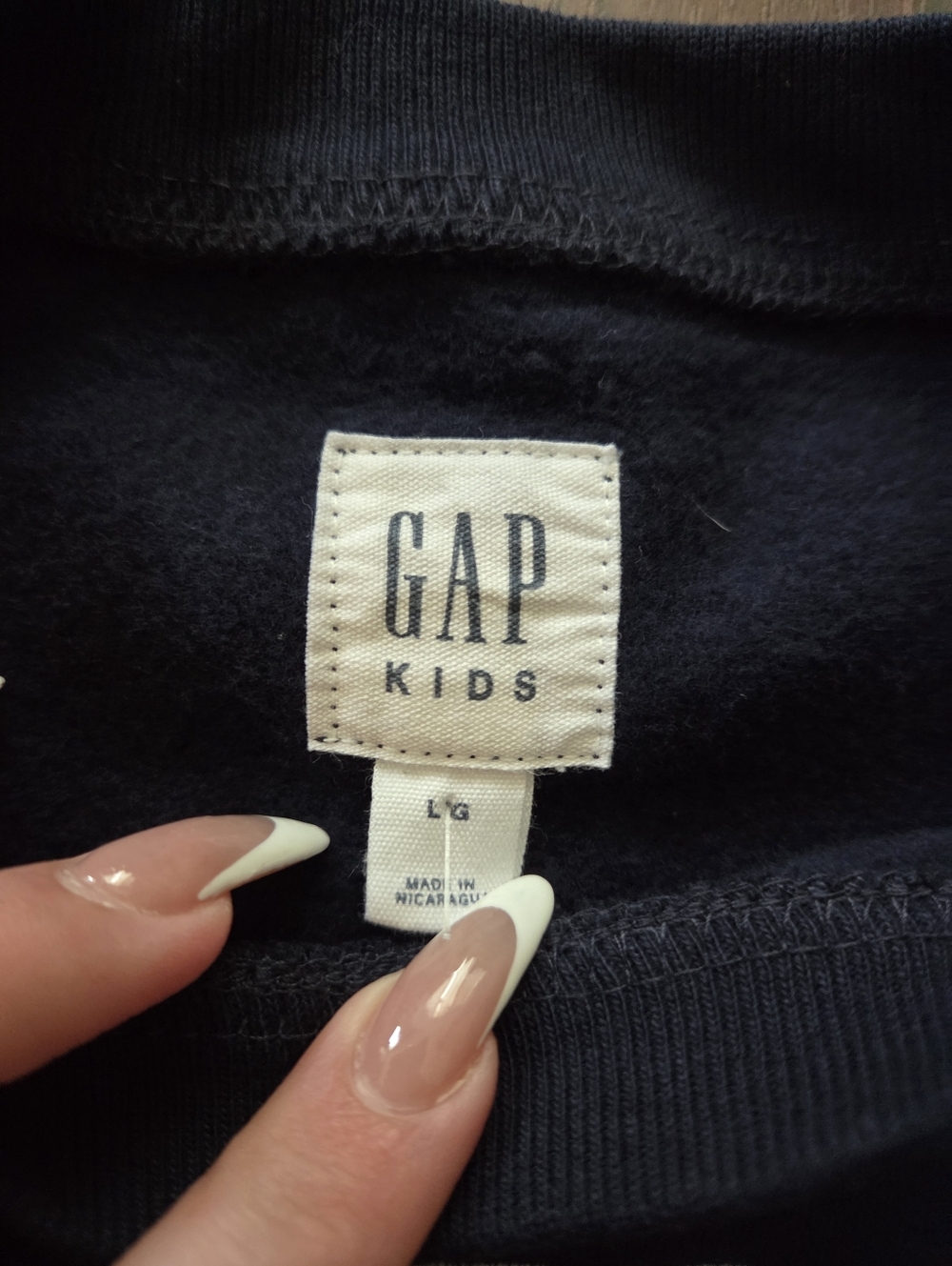 GAP Navy Sweatshirt with Red Lettering, Varsity, Youth Size Large - Picture 3 of 4